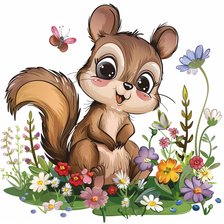 Схема вышивки «Cute Spring Animals - Squirrel»
