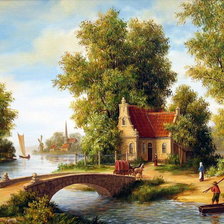 Схема вышивки «Пейзаж художник Варикаш»