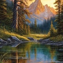 Схема вышивки «Горный пейзаж»