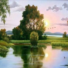 Схема вышивки «Закат»