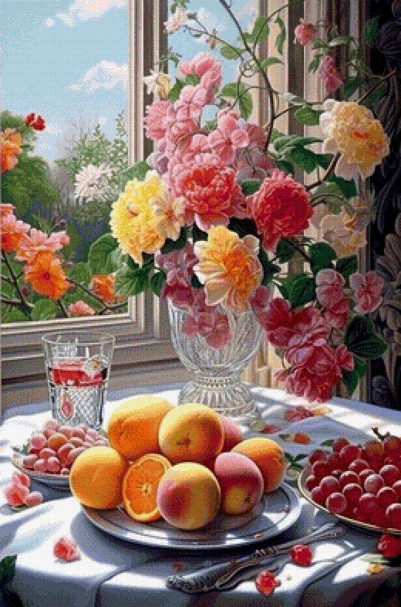 Натюрморт у окна - натюрморт - предпросмотр