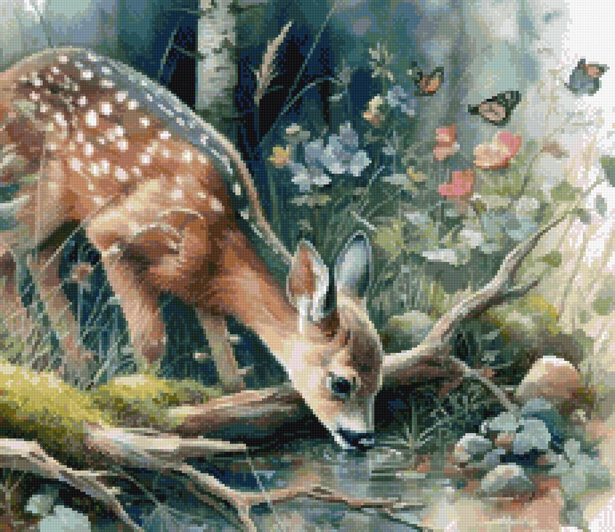 №2793631 - олени, до 240 крестиков - предпросмотр