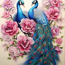 Схема вышивки «Павлины»