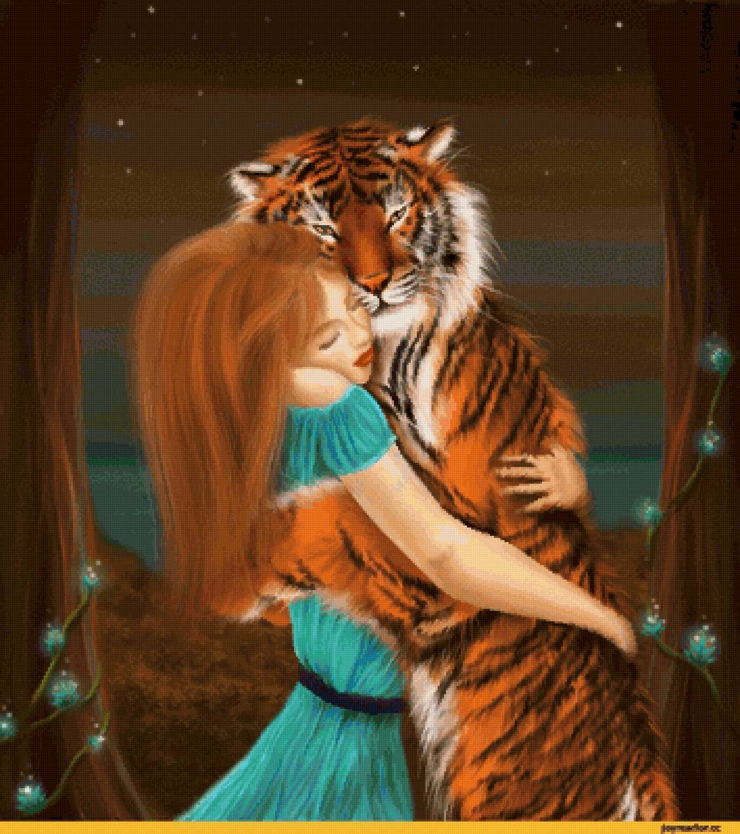 танец - девушка с тигром, танец, девушка, тигр - предпросмотр