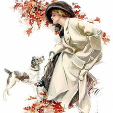 Схема вышивки «Дама с собачкой»