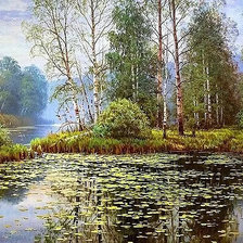 Схема вышивки «Лесное озеро»