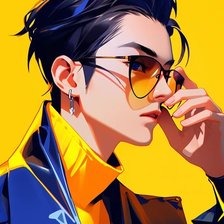 Схема вышивки «Парень в желтых очках»