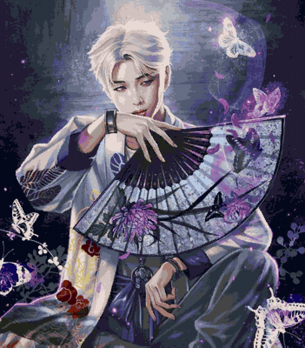 Намджун с веером - предпросмотр