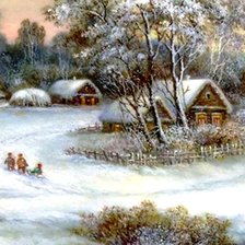 зима в деревне