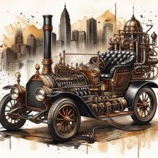 Схема вышивки «Старинный автомобиль»