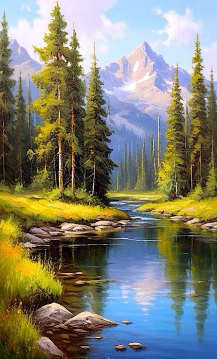 Природа - лес, горы, озеро - оригинал