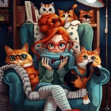 Схема вышивки «Кошатница»