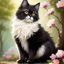 Схема вышивки «Котик»