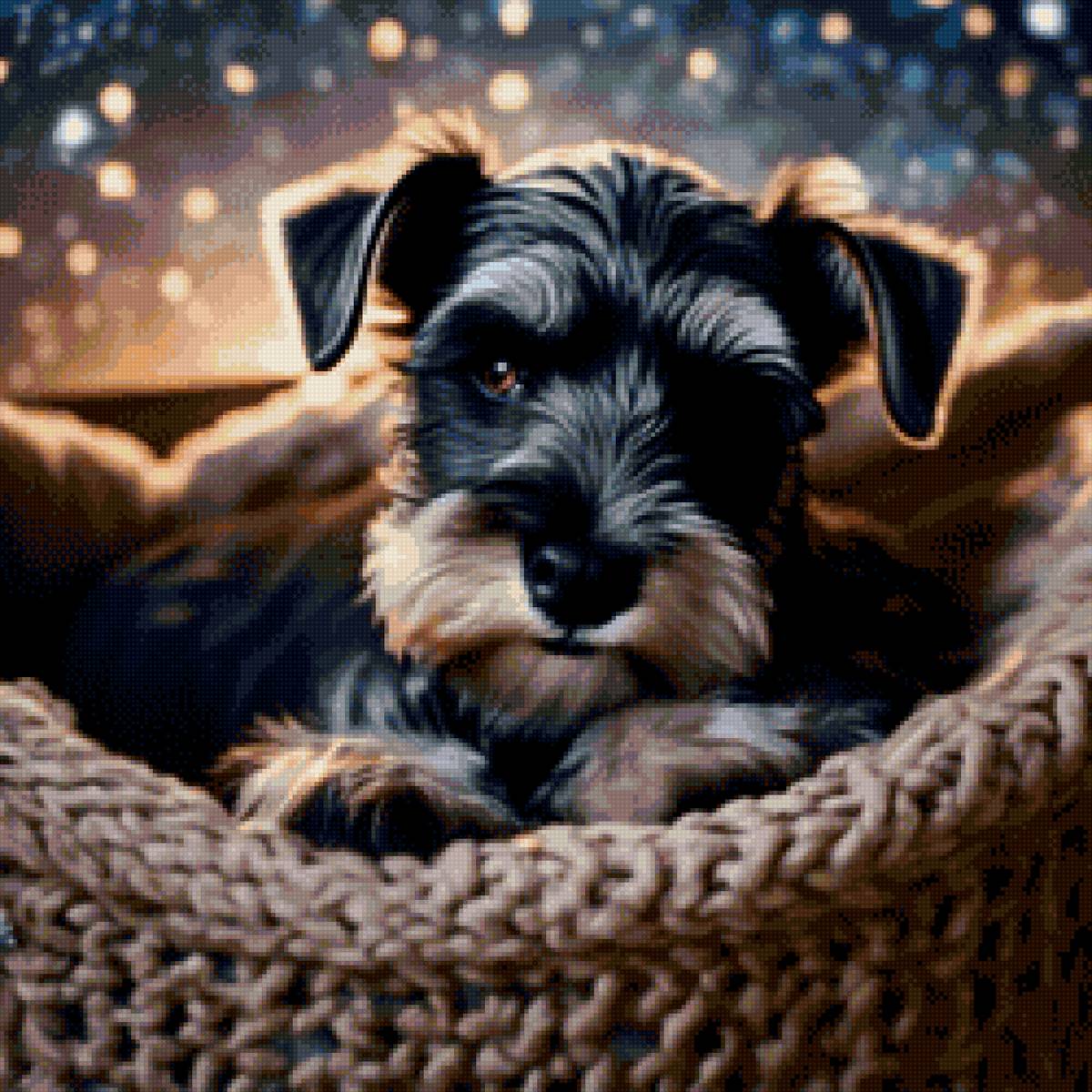 Цвергшнауцер - собака, золото, черный, цвергшнауцер, цверг, шнауцер - предпросмотр