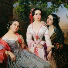 Схема вышивки «Дамы»