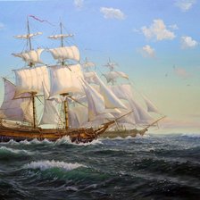 Схема вышивки «Парусник»