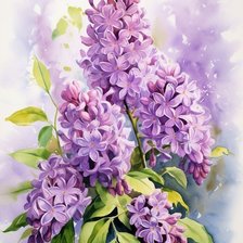 Схема вышивки «веточка сирени»