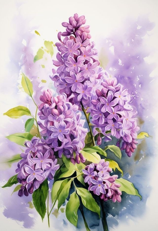 веточка сирени 60 - весна, цветы, сирень, букет - оригинал