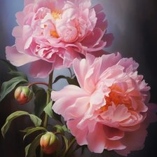 Схема вышивки «Пионы»