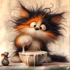 Схема вышивки «МЫШОНОК С КОТОМ»