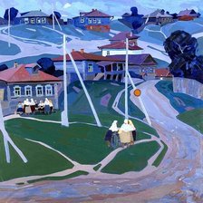 Схема вышивки «Голубой вечер (Рудов Евгений, 1961 год)»