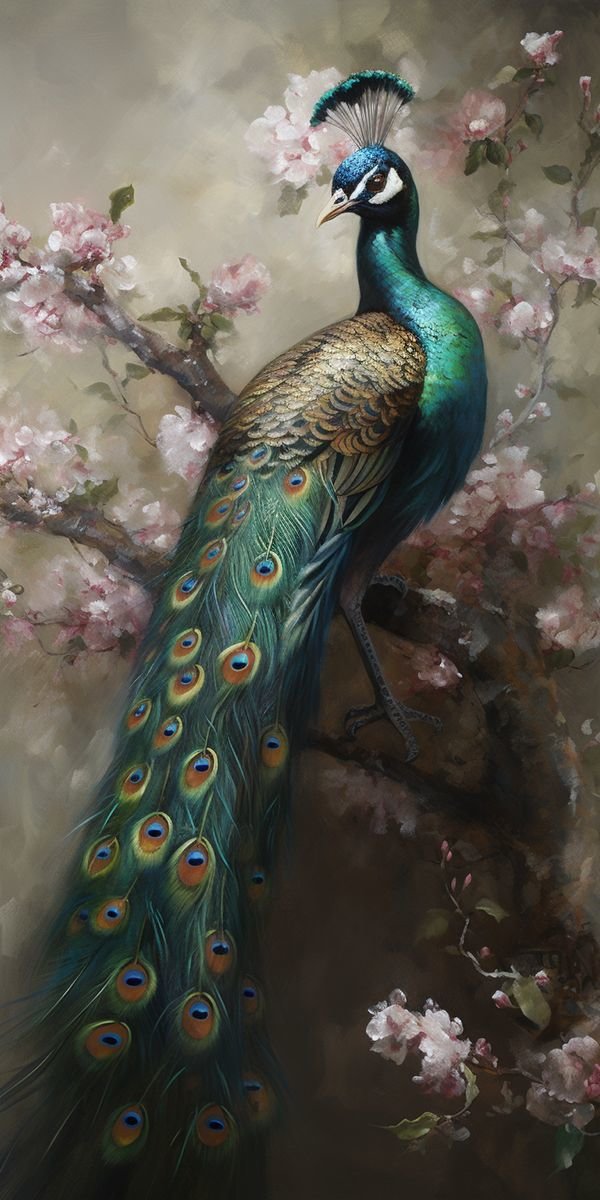 ПАВЛИН - цветы, птицы, павлин - оригинал