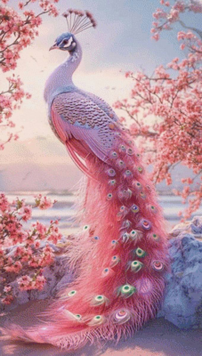 Пава - цветы, пейзаж, павлин - предпросмотр