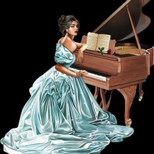 Схема вышивки «Mujer en piano»