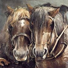 Схема вышивки «Tristes caballos»