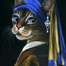 Схема вышивки «Gata con arete»