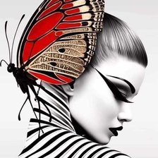 Схема вышивки «Mujer mariposa»