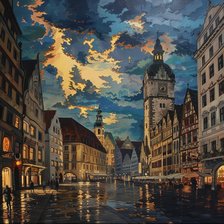 Схема вышивки «Ночной город»