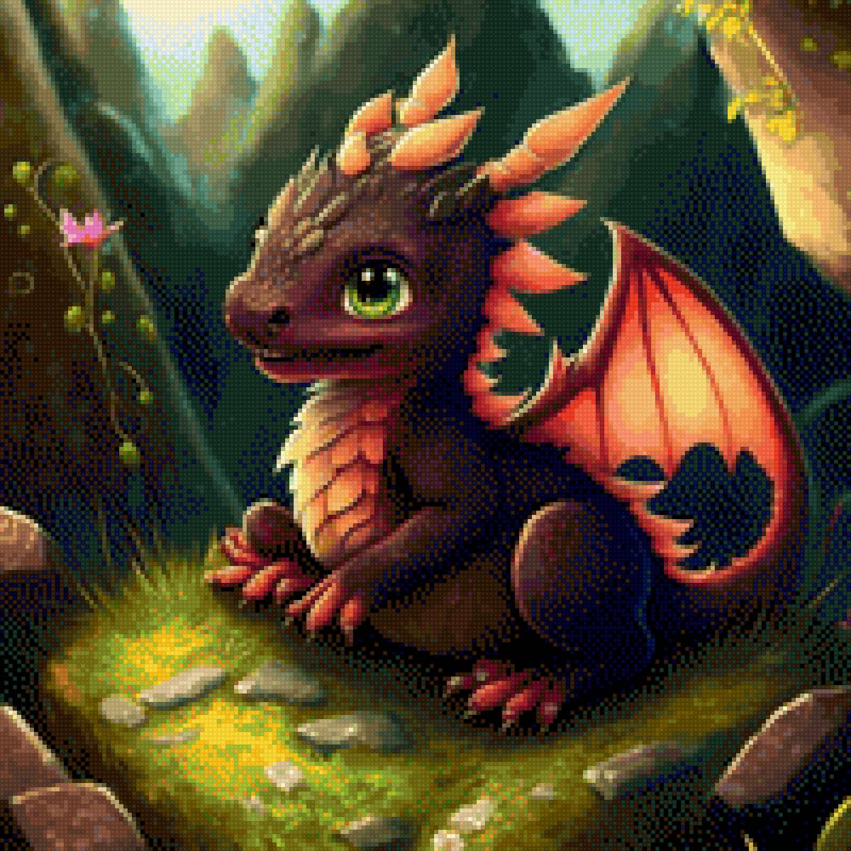 ДРАКОША - дракон, фэнтази, детские, милый дракон - предпросмотр