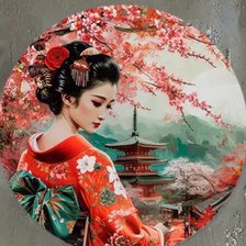 Схема вышивки «sakura red»