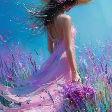 Схема вышивки «Девушка»