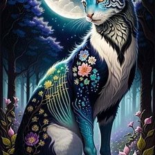 Схема вышивки «Fantasía felina»