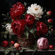 Схема вышивки «Пионы»