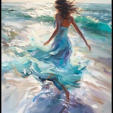 Схема вышивки «Chica en la playa»