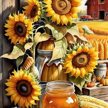 Схема вышивки «подсолнухи»