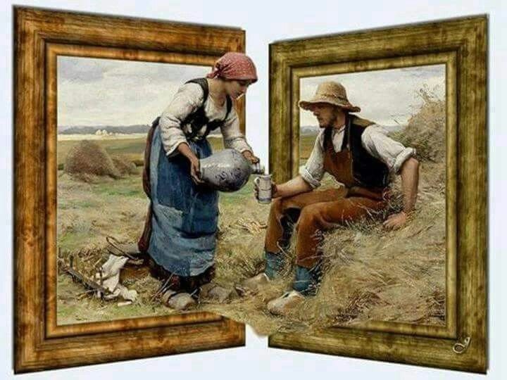 Cuadro 3D tomando agua - оригинал