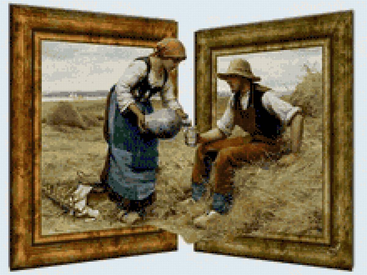 Cuadro 3D tomando agua - предпросмотр