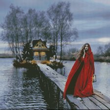 Схема вышивки «Домик на воде»