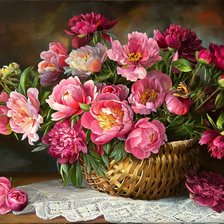 Схема вышивки «Пионы»