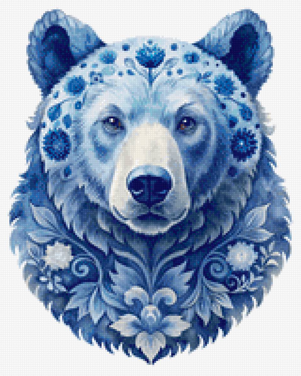 Медведь гжель - предпросмотр