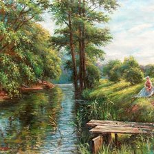 Схема вышивки «У реки»