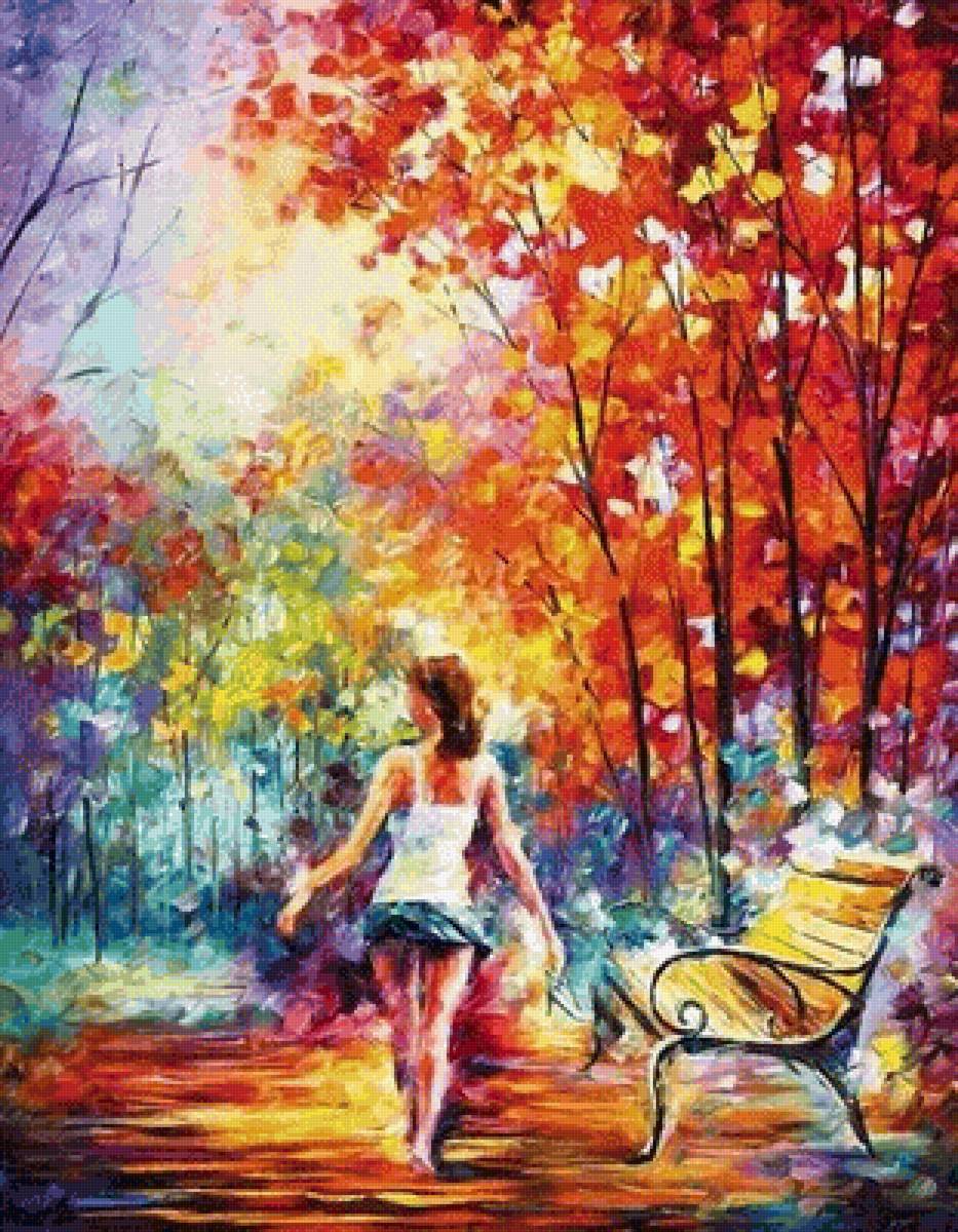 настроение - природа, осень, парк, девушка, прогулка - предпросмотр