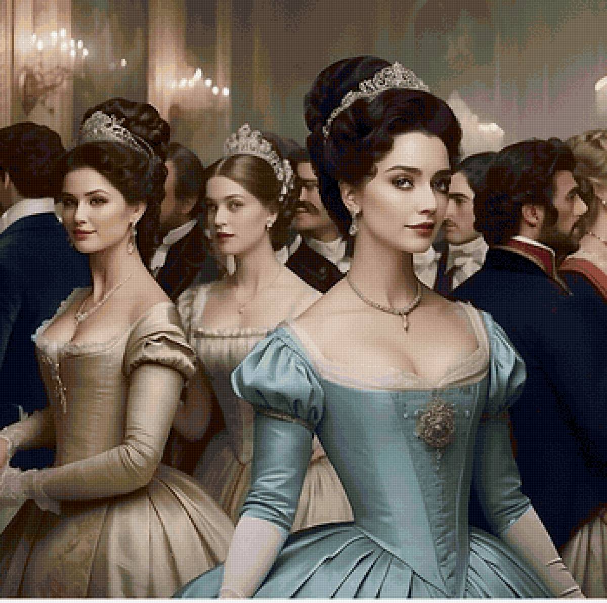 Дама в голубом - женская красота, бал, дама - предпросмотр