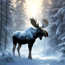 Схема вышивки «лось»