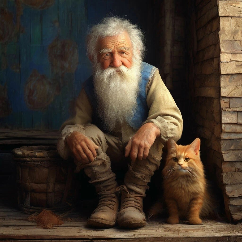 домовой с рыжим котом - домовой с рыжим котом - оригинал