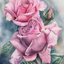 Схема вышивки «Розовые розы»